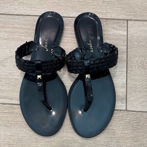 Jack Rogers Black Tinsley jelly Women's Sandals size 8